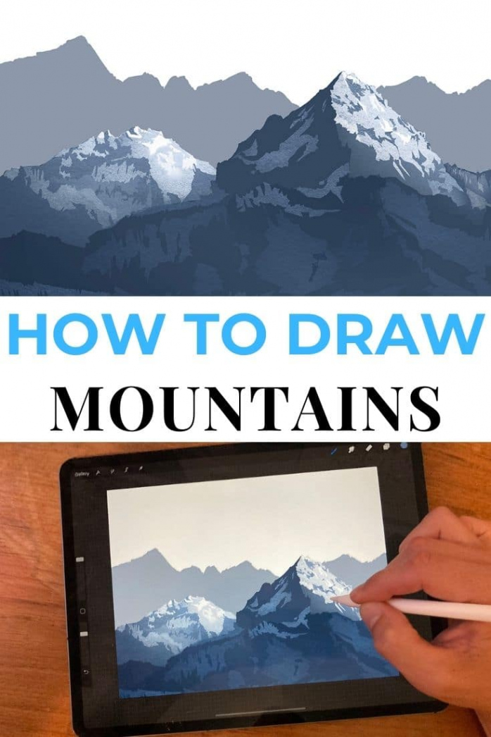 How To Draw Mountains Procreate Tutorial - dobbernationLOVES