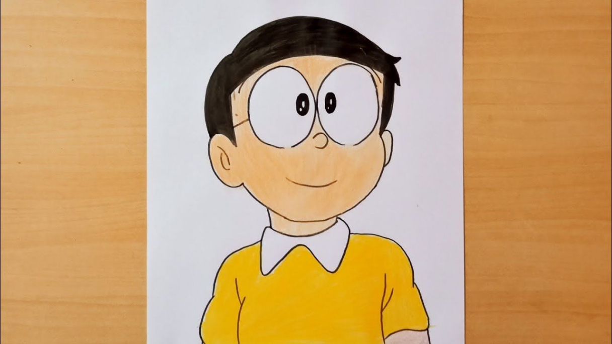 How to Draw Nobita Face very easy  Color Drawing  Colorful