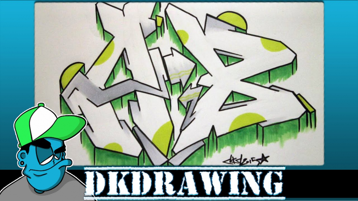 How to draw semi graffiti wildstyle letters A & B