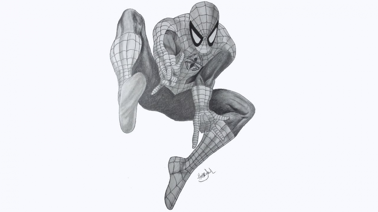 How To Draw Spiderman. Easy Pencil Sketch Tutorial Spiderman .