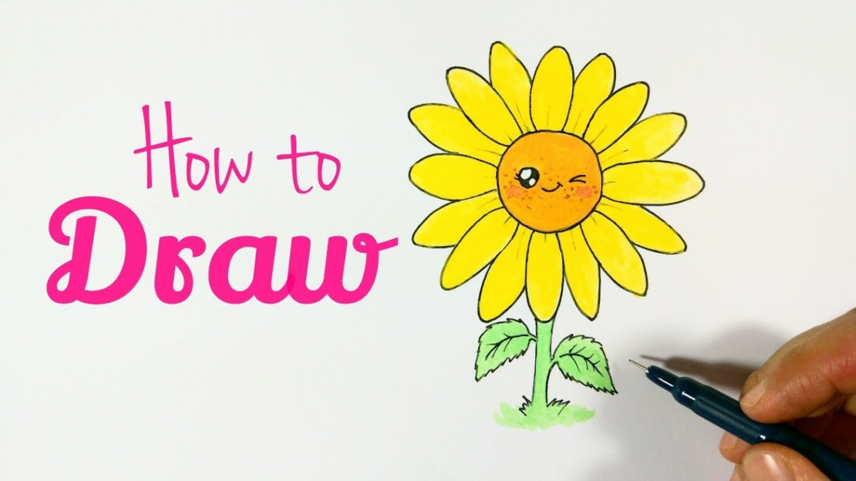 HOW TO DRAW SUNFLOWER🌻  Sunflower Drawing Tutorial For Beginner