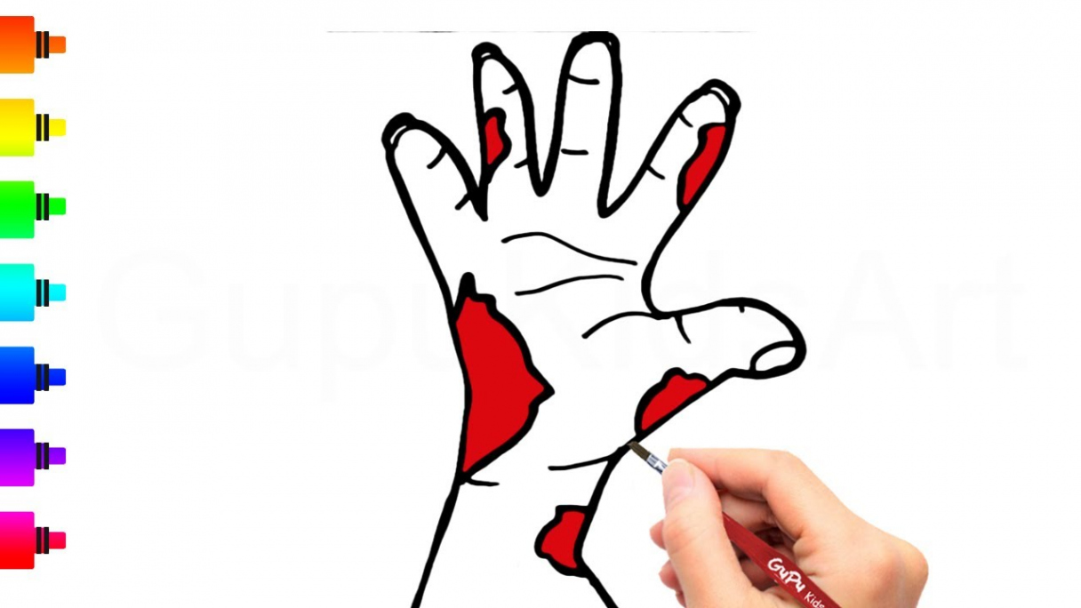 How to Draw Zombie Hand for kids - Easy Step by Step