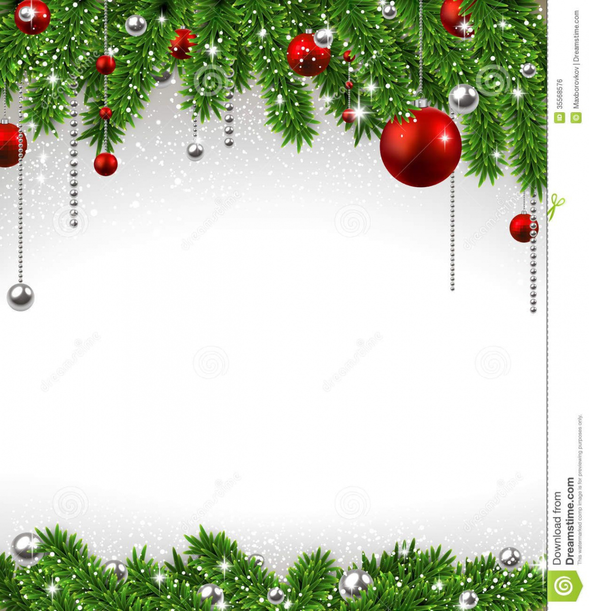 Illustration about Christmas background with fir twigs and red