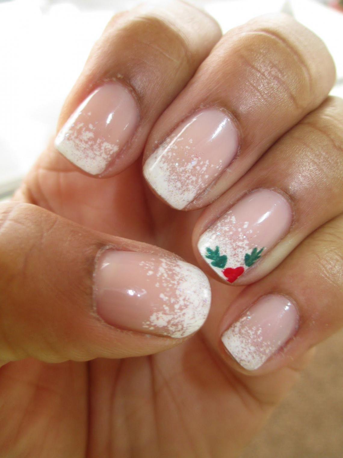 Image result for christmas french tip nail designs  Christmas gel