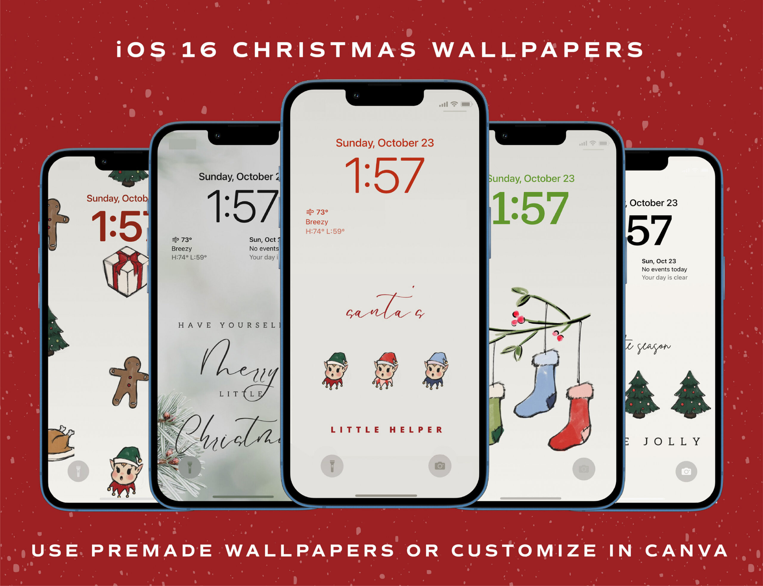 IOS  Christmas Holiday iPhone Lock Screen Wallpapers Festive