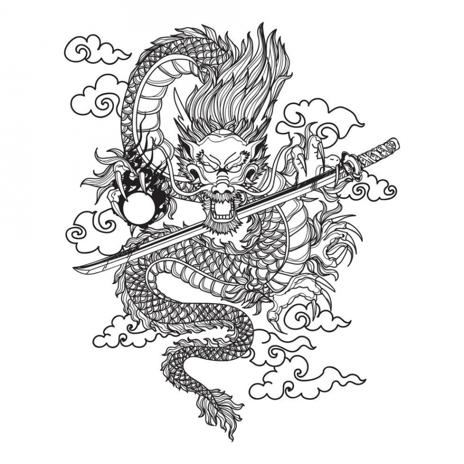 Japanese Dragon Tattoo Vector Art, Icons, and Graphics for Free