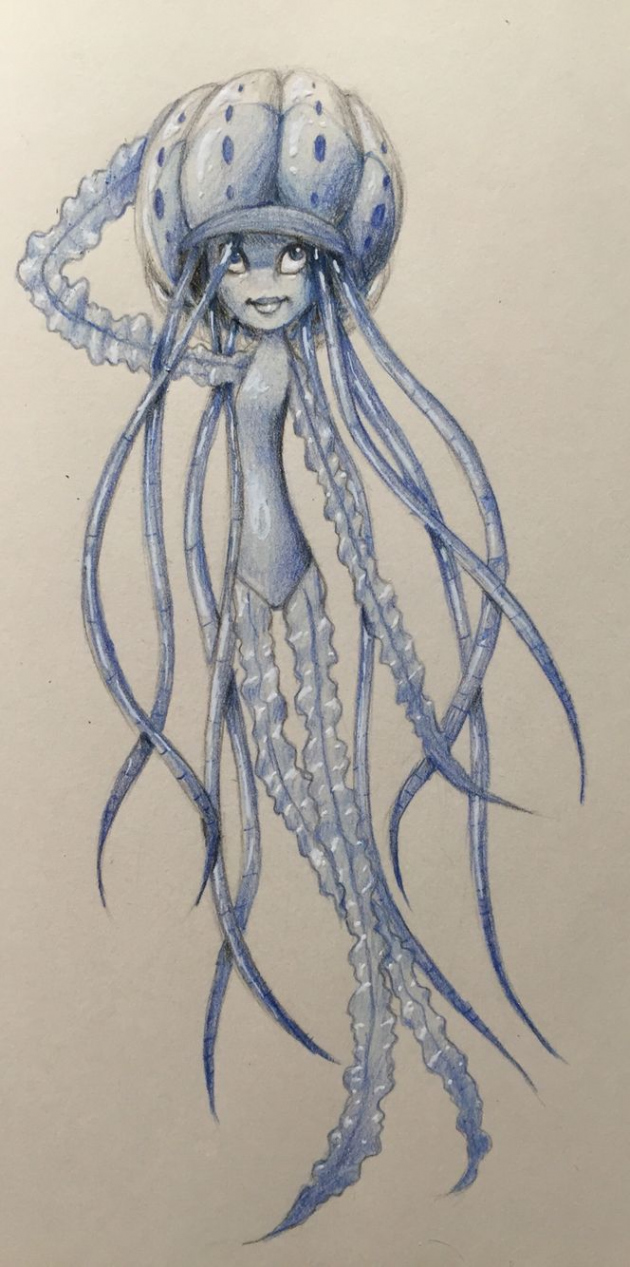 Jellyfish based on Shark Tale  Jellyfish art, Shark tale, Shark