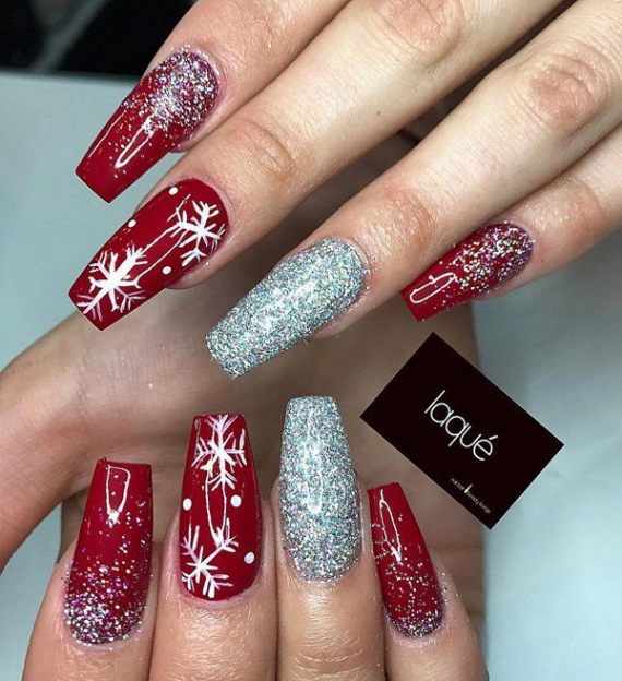 Joyful Christmas Nails Ideas  Art and Design  Winter nails