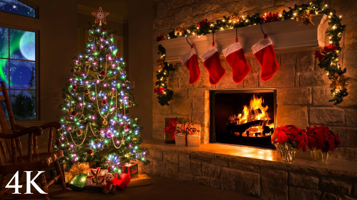 K Holiday Fireplace Scene -  Hour Christmas Video Screensaver by Nature  Relaxation™