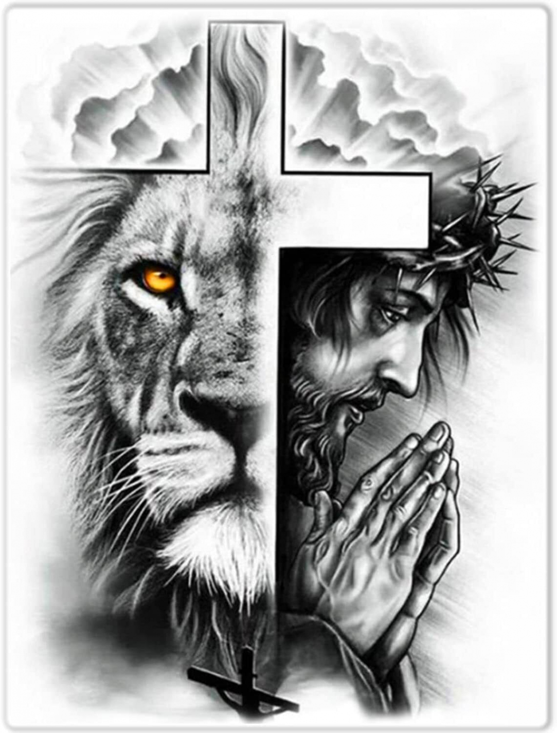 Lion Jesus Christ Cross D Diamond Painting Kit Embroidery Home