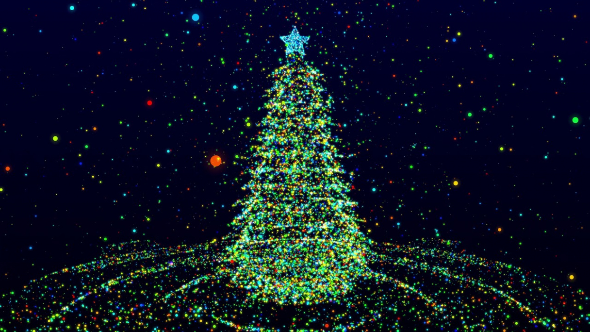 🎄 Magic Christmas Tree with Christmas Music! New Year Music! - K Relaxing  Screensaver!