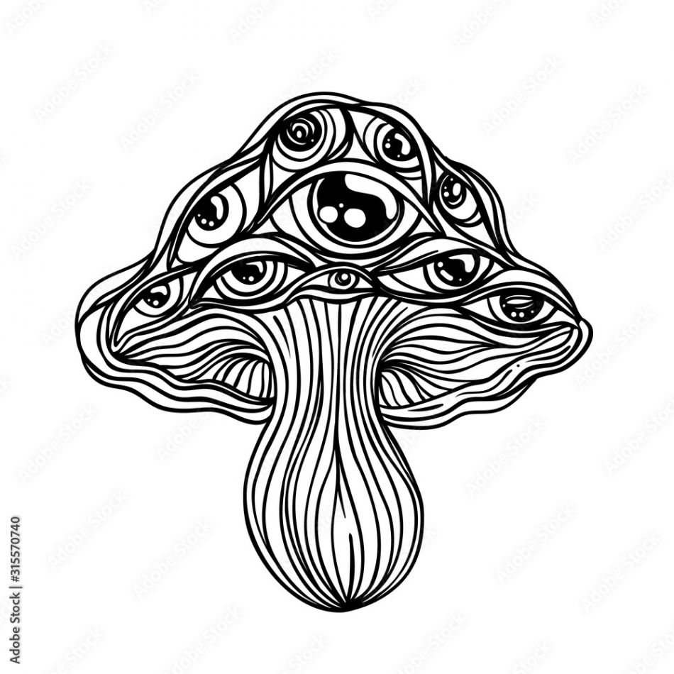 Magic mushrooms. Psychedelic hallucination