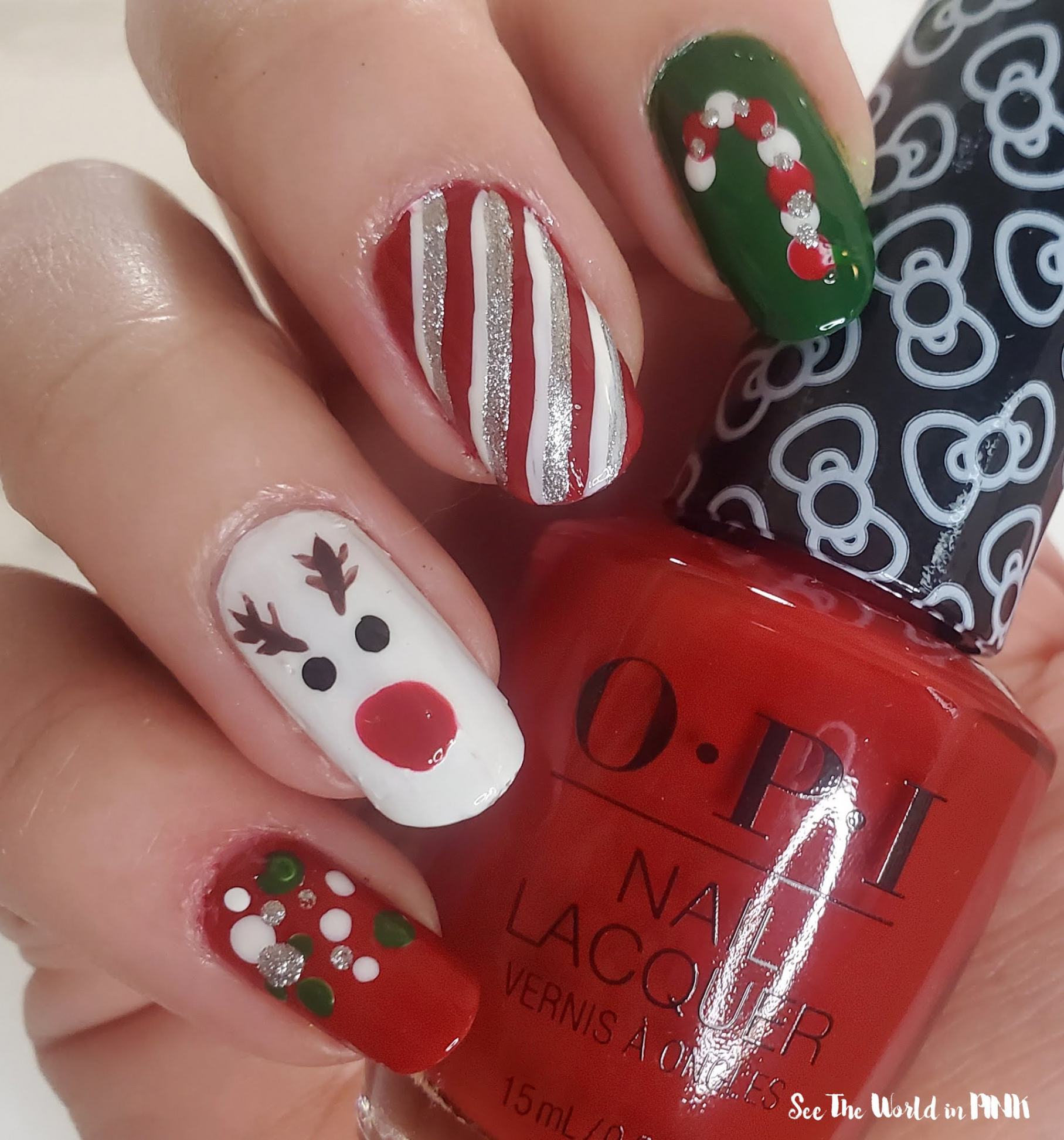 Manicure Monday - Christmas Reindeer Nails  See the World in PINK