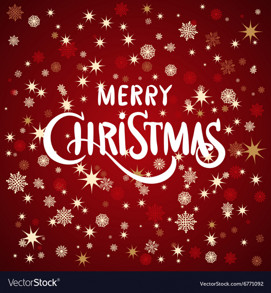 Merry christmas landscape red background Vector Image