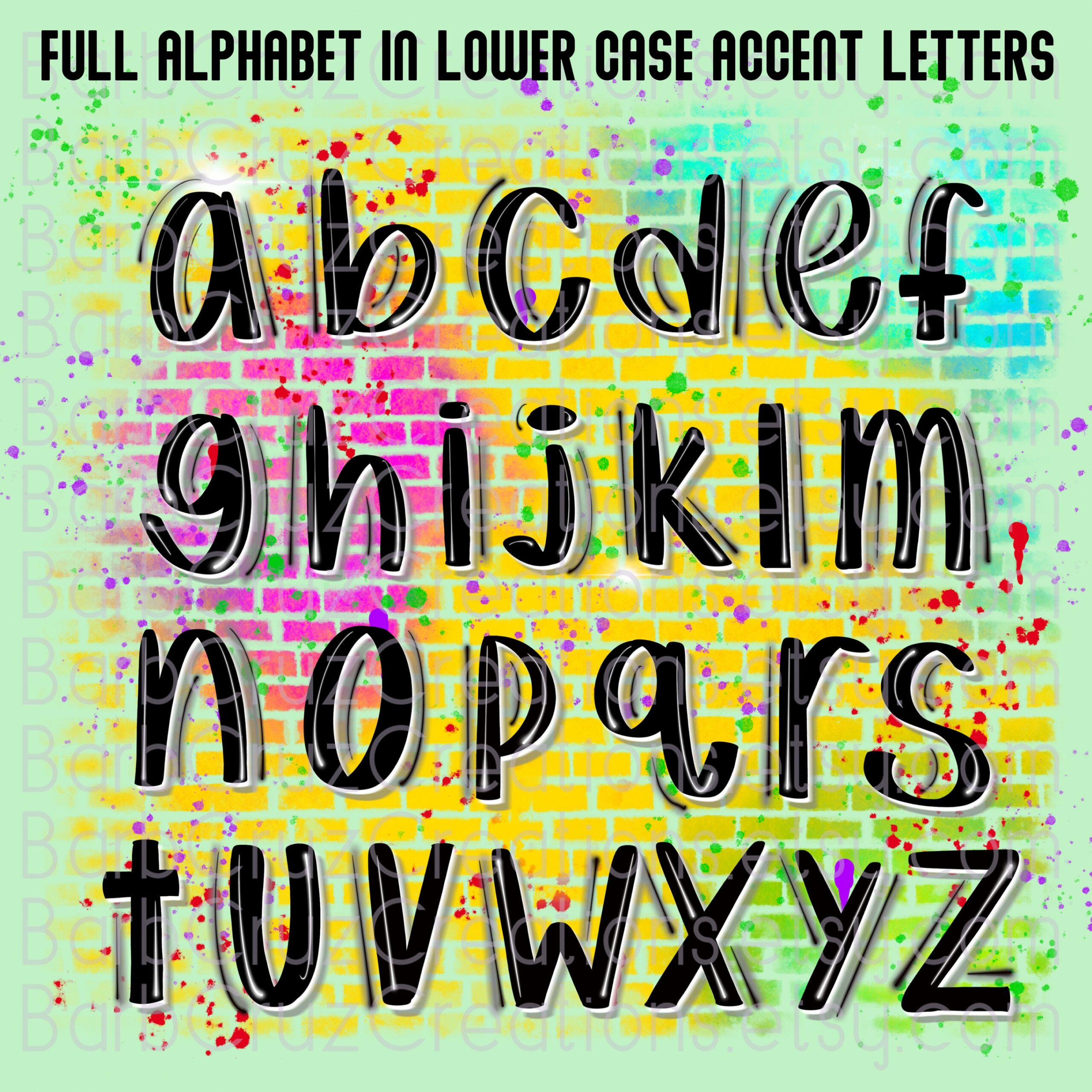 Minuscules Letter Graffiti Letter Alphabet Black Airbrush Font