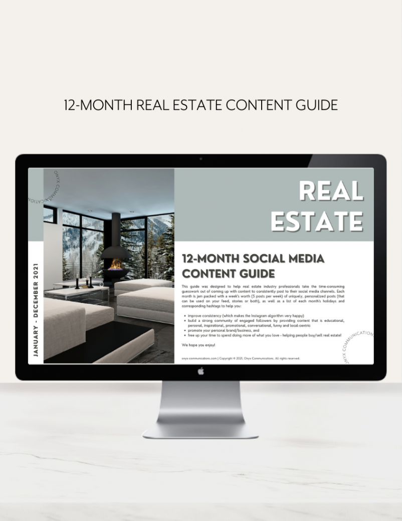 -Month Real Estate Social Media Content Guide — Onyx