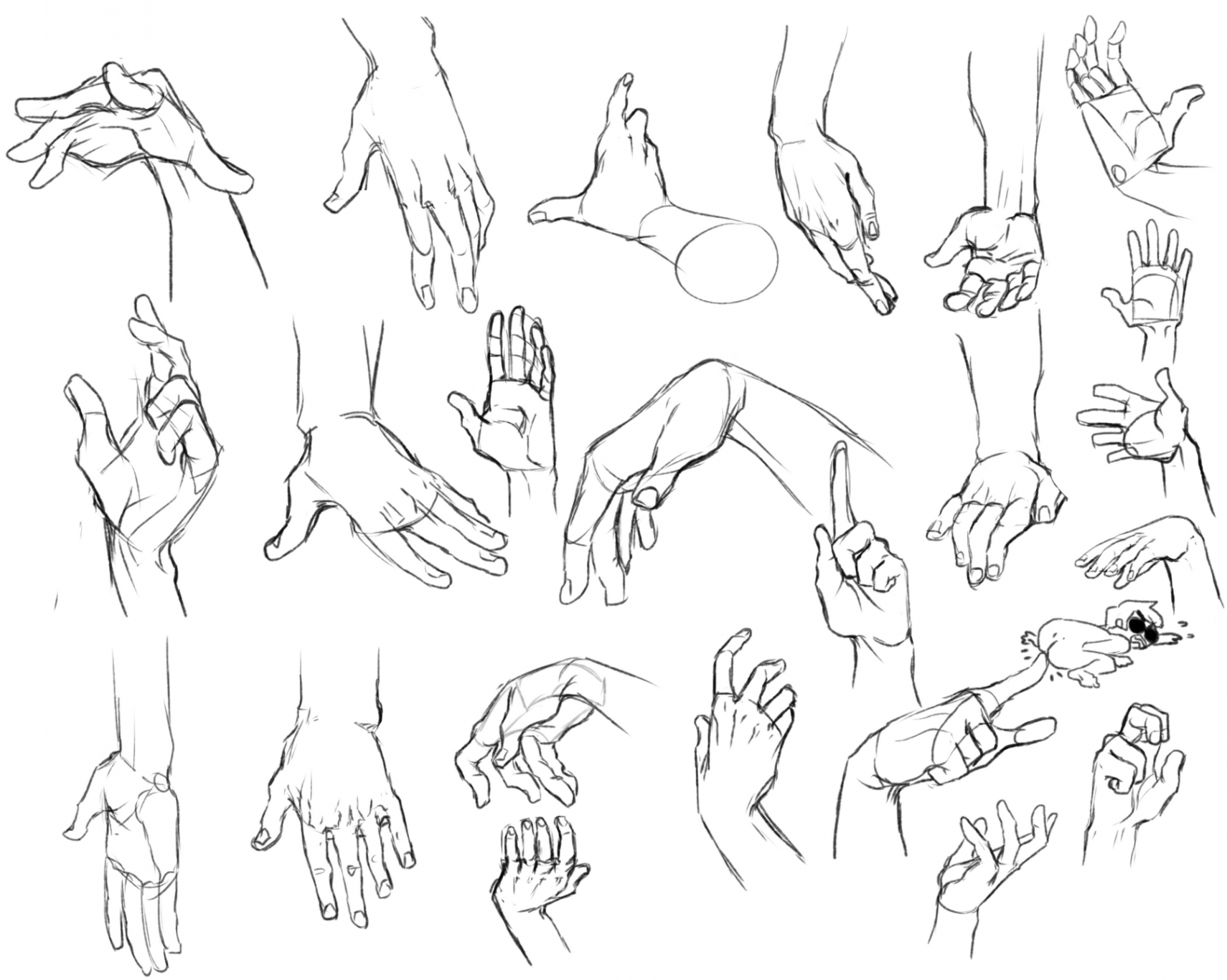 more hand studies! i think i am getting their basic shape down