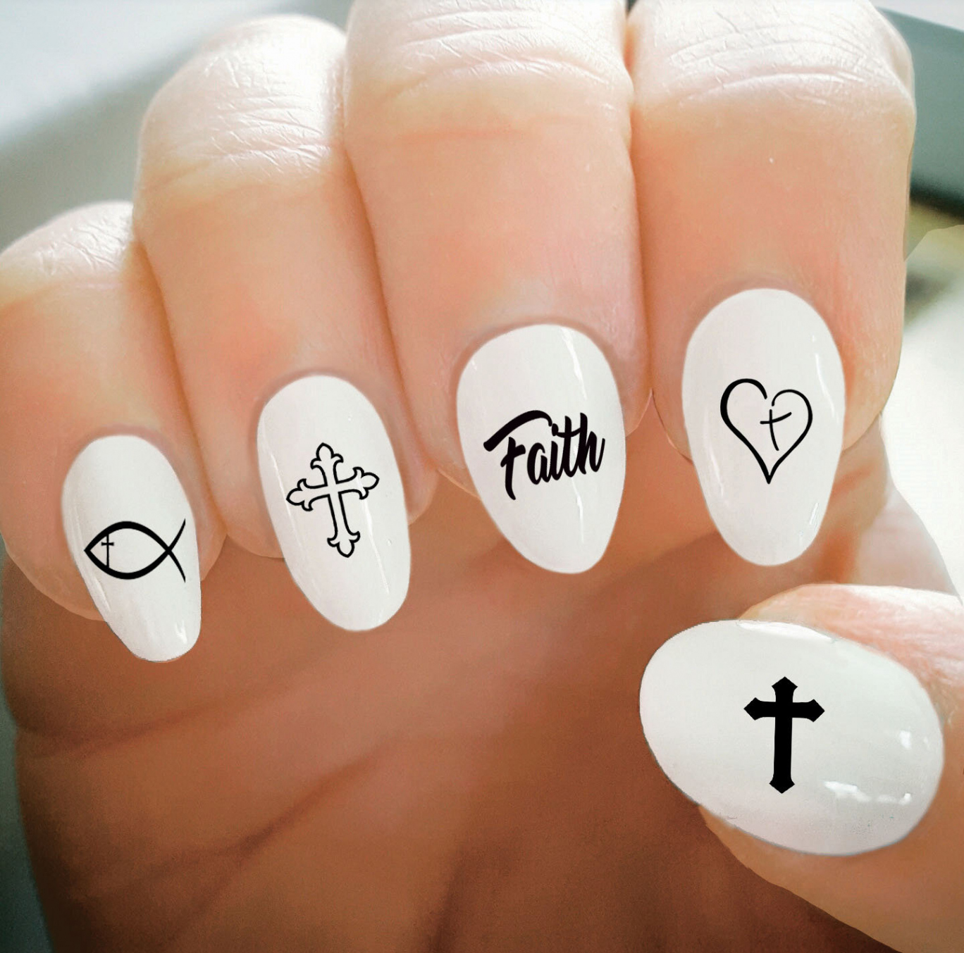 Nail Decals Cross Nail Decals Faith Religious Decals Water - Etsy