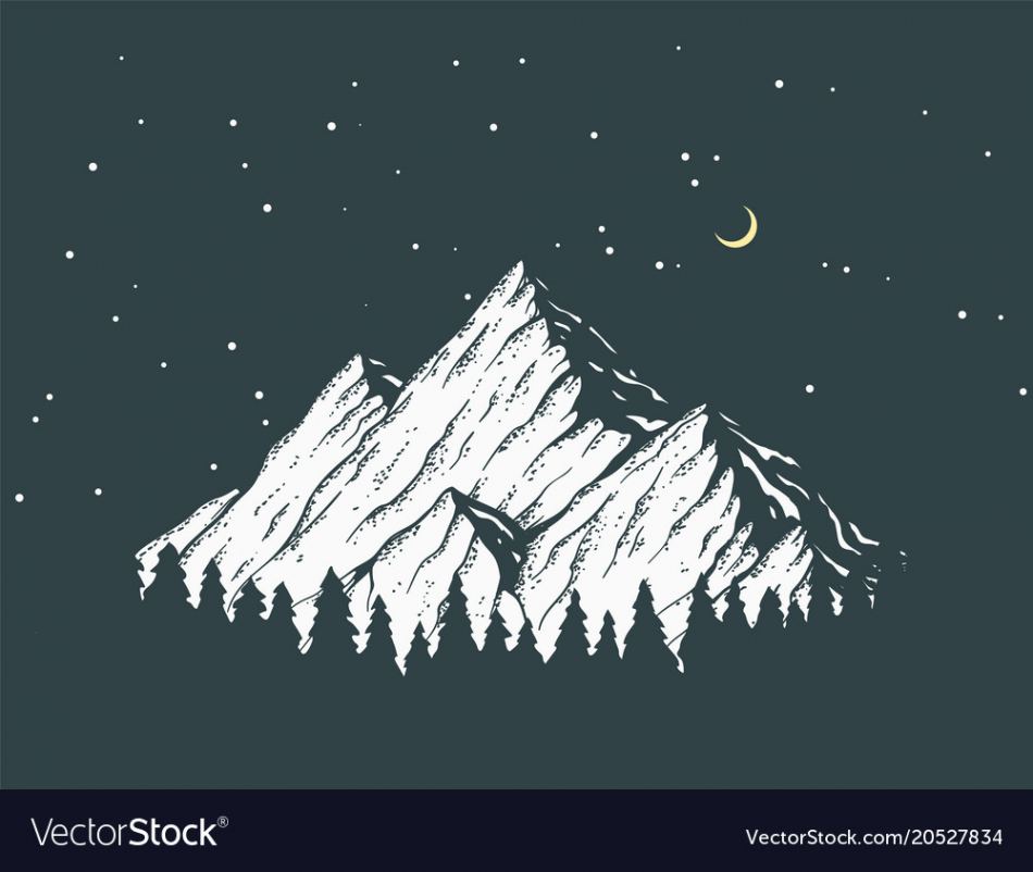 Night mountain Royalty Free Vector Image - VectorStock