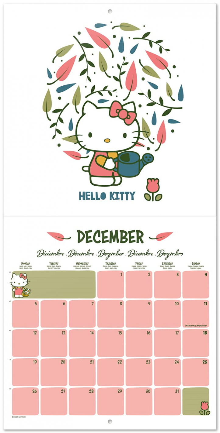 Official Hello Kitty  Wall Calendar, January  - December   Monthly Planner, Square Wall Calendar , Family Planner Calendar ,  Hello