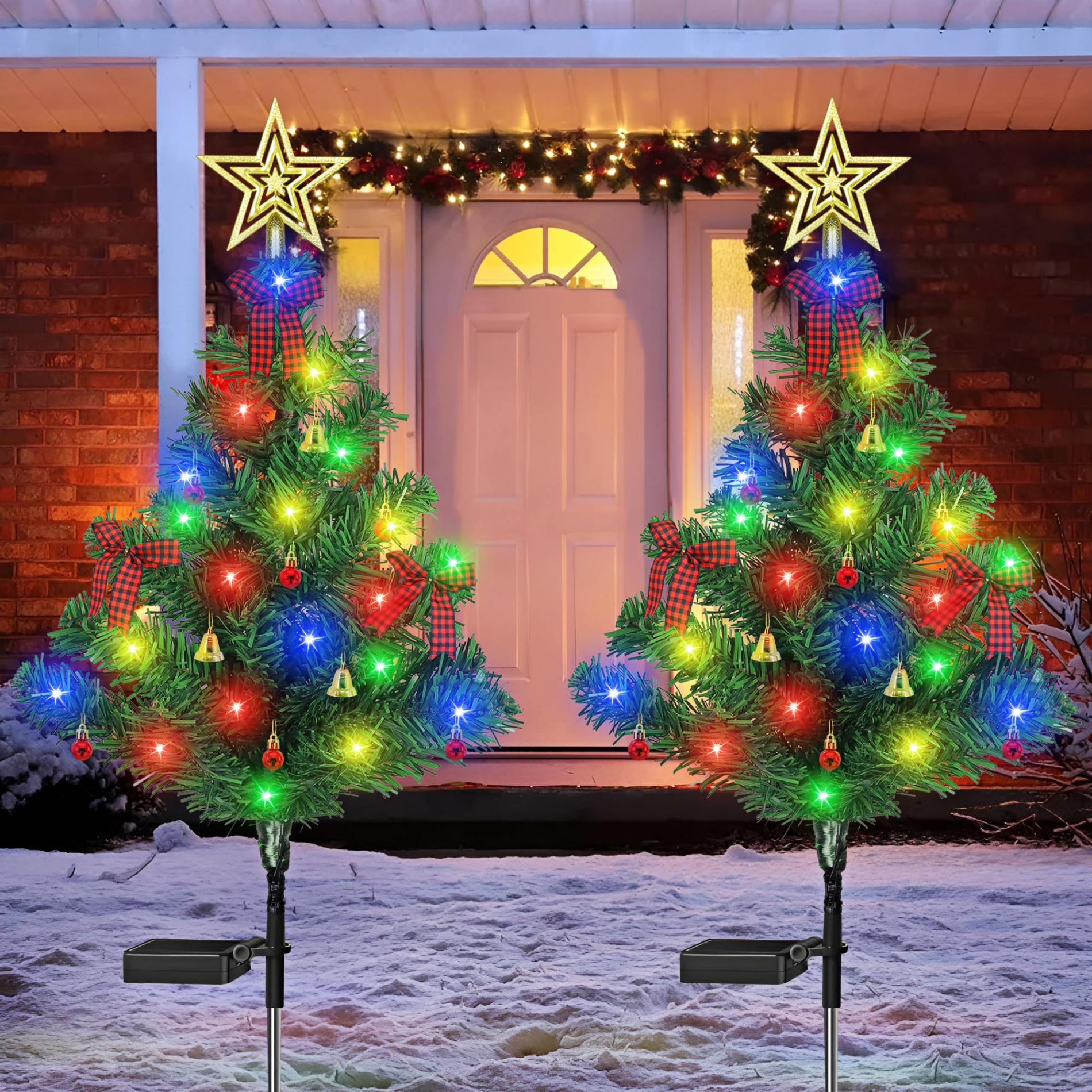 Pack Solar Christmas Lights Outdoor Christmas Decorations Small Christmas  Tree with Lights & OrnamMehr anzeigen  Pack Solar Christmas Lights