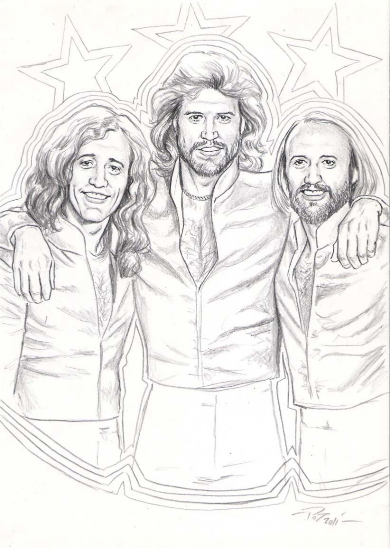 patart: BEE GEES ILLUSTRATED BIOGRAPHY  Bee gees, Face sketch