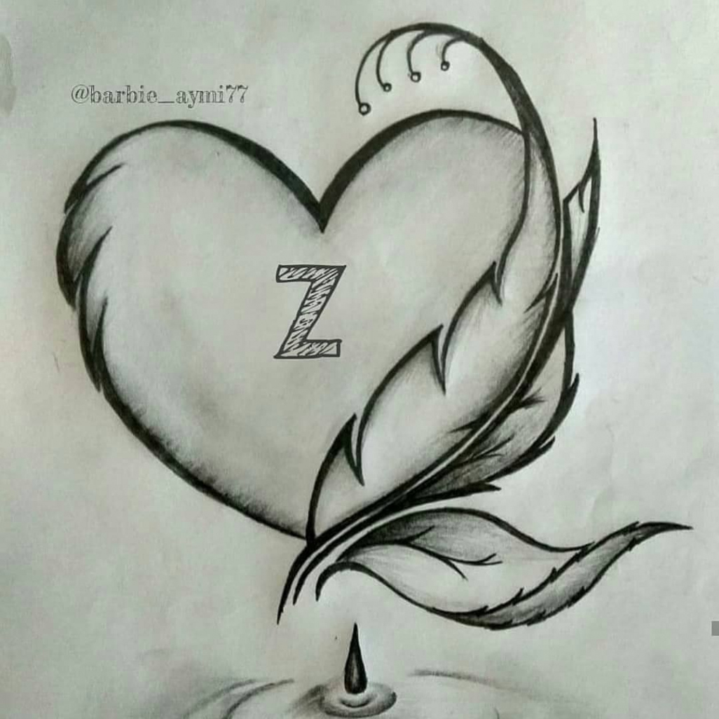 Pin by Mughal on first letter of my name  Love heart drawing