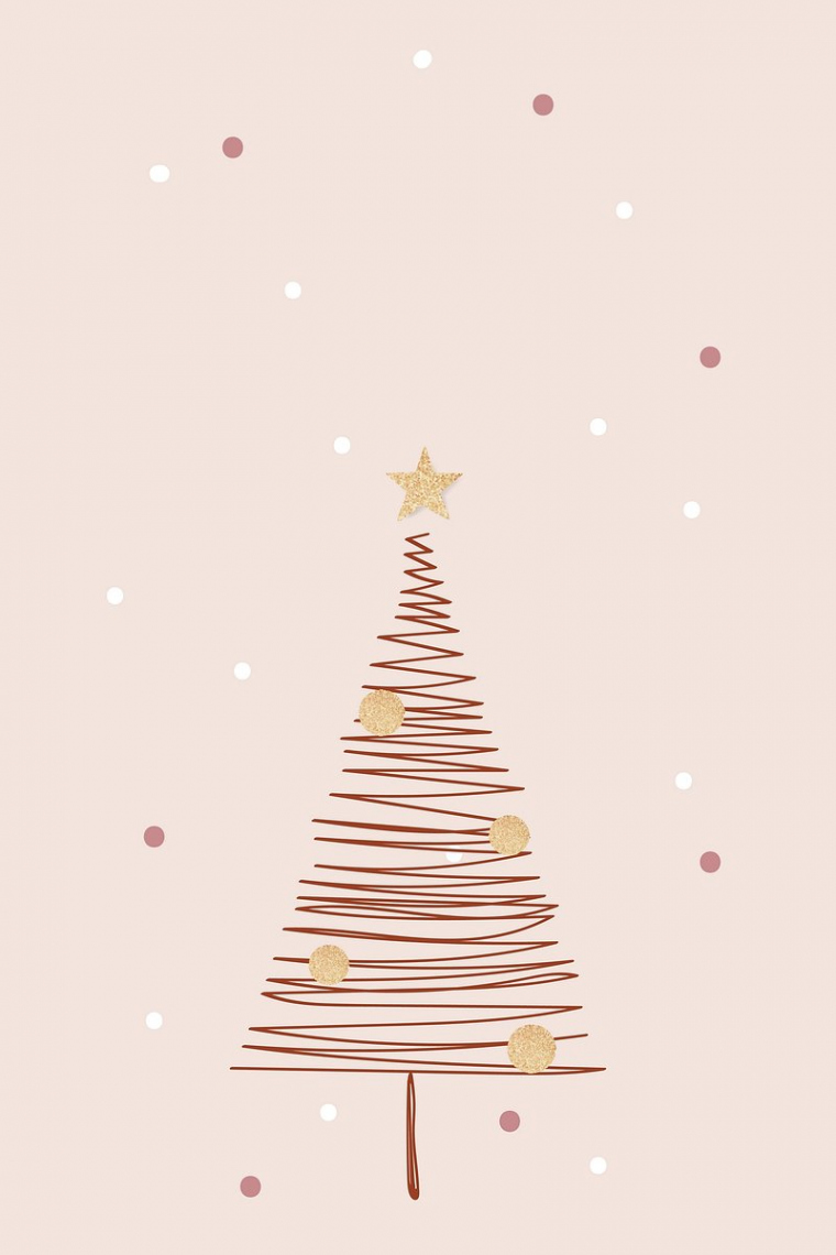 Pink Christmas desktop wallpaper, aesthetic  Premium Vector