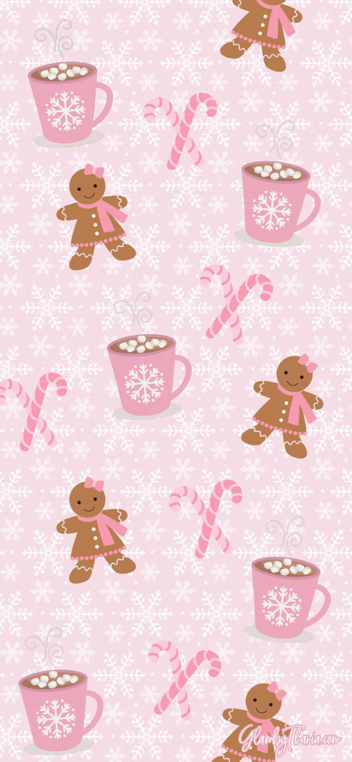 Pink The Season Christmas Phone Wallpapers  Pink christmas iphone