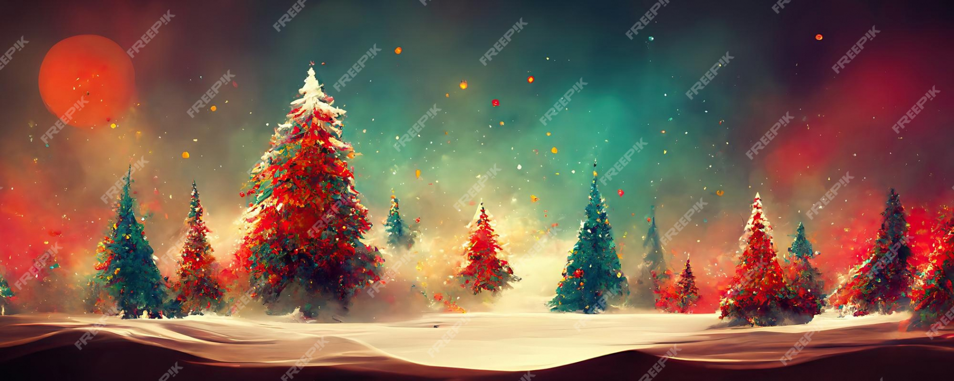 Premium Photo  Merry christmas background with pine trees balls