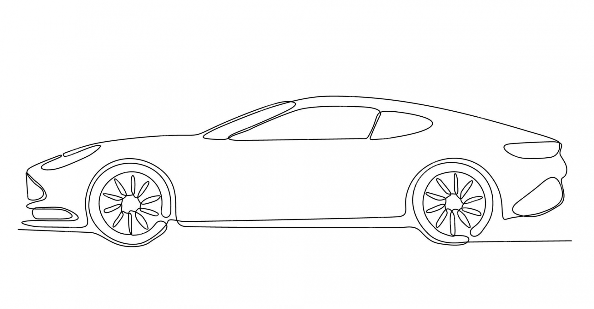 Premium Vector  Abstract small car in continuous line art drawing