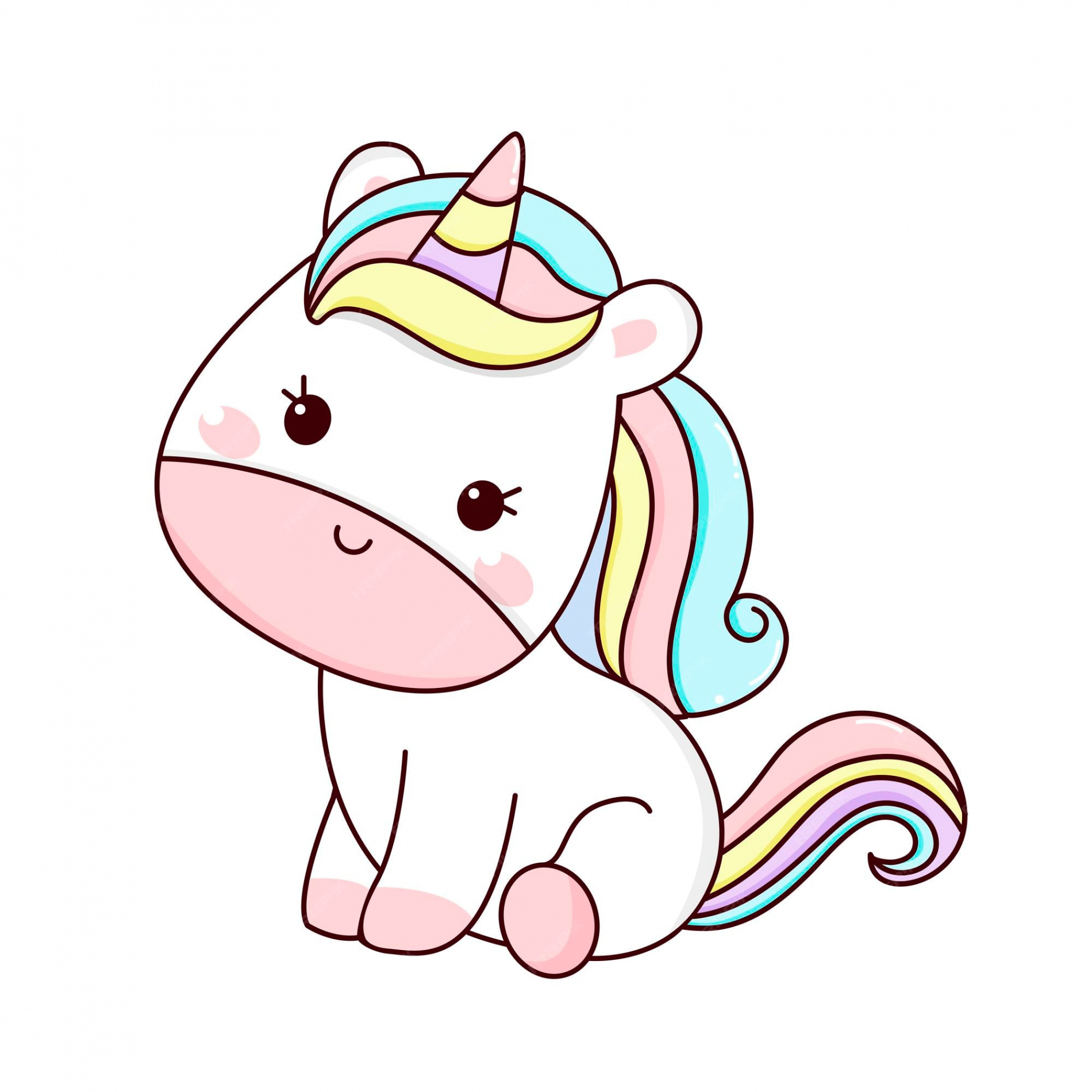 Premium Vector  Cute unicorn baby drawing vector