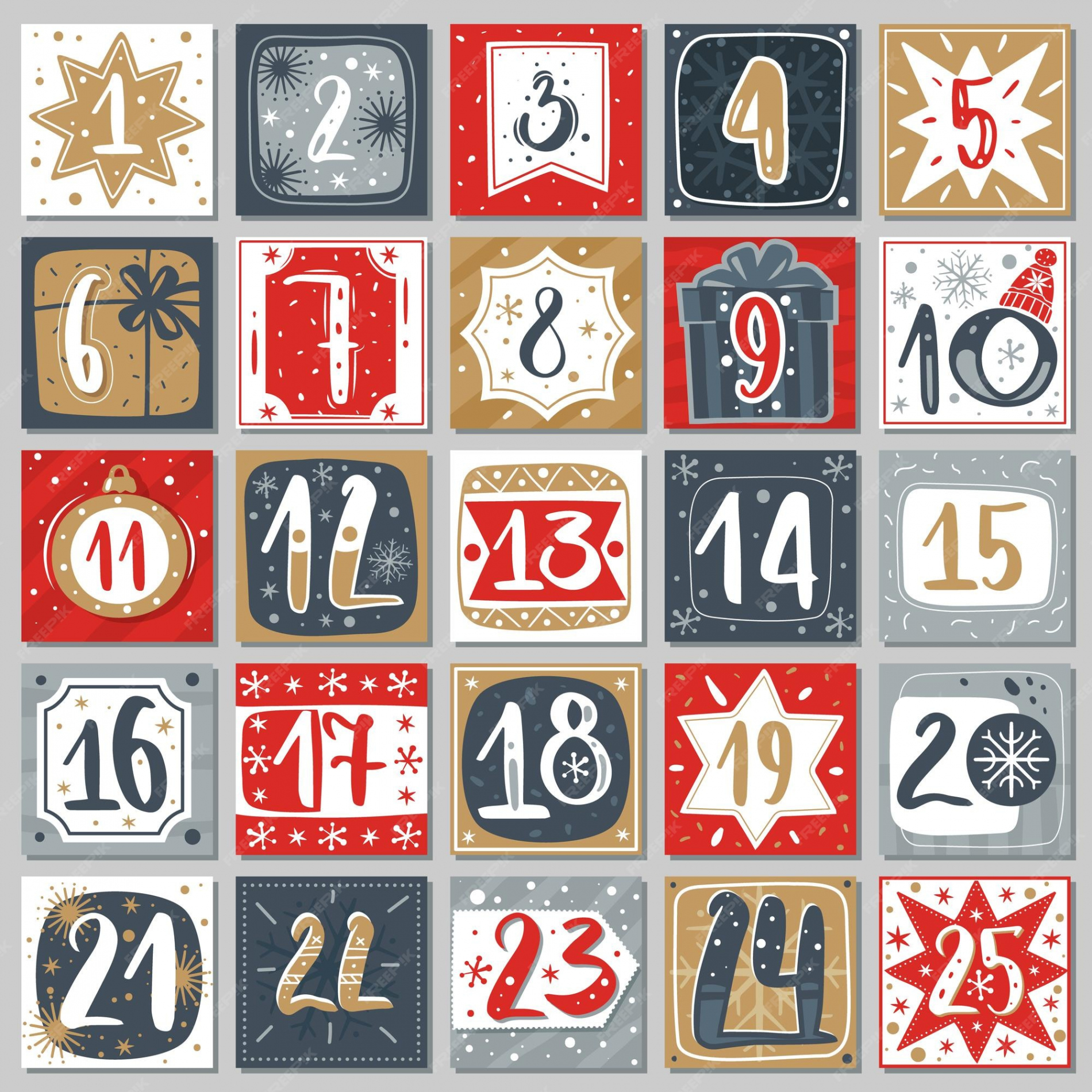 Premium Vector  December advent calendar