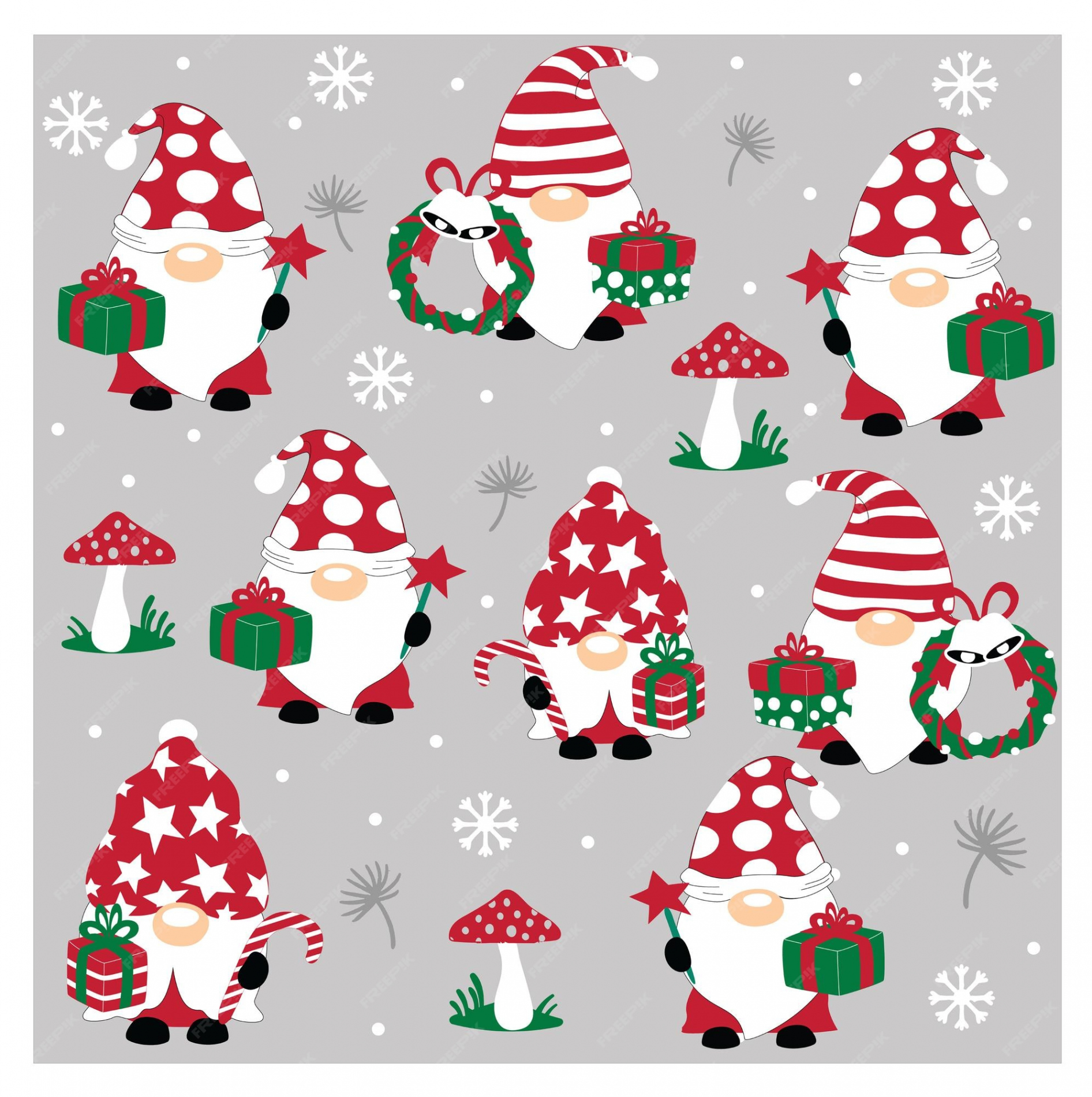 Premium Vector  New christmas gnomes charaters wallpaper wrapping