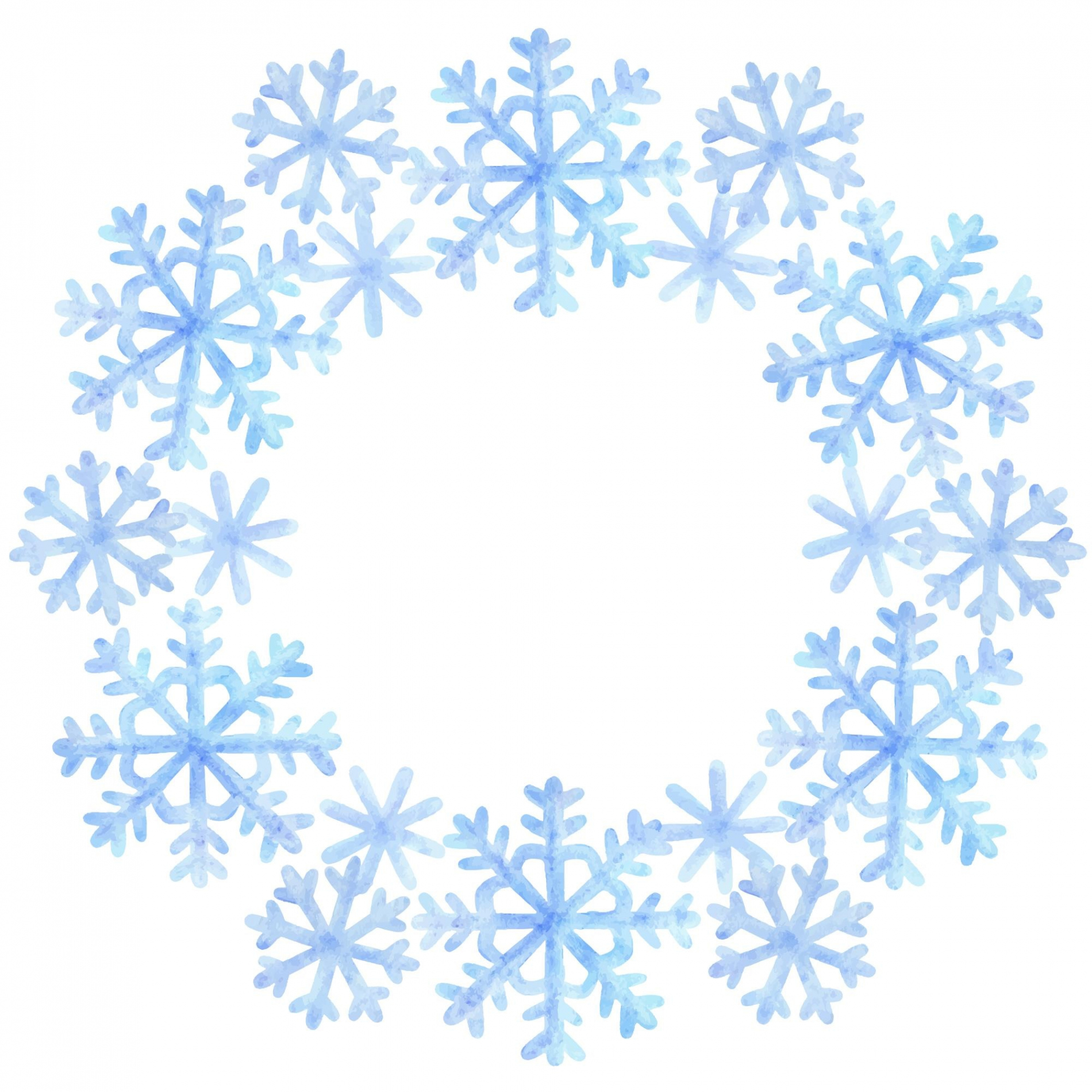 Premium Vector  Round frame made of snowflakes