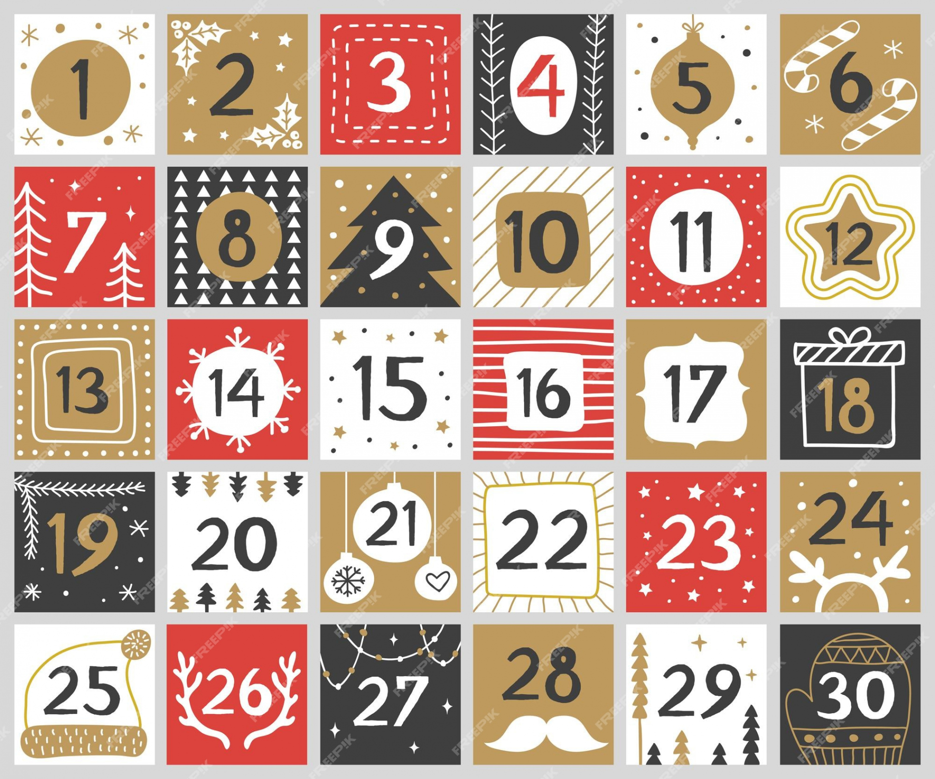 Premium Vector  Xmas numbers