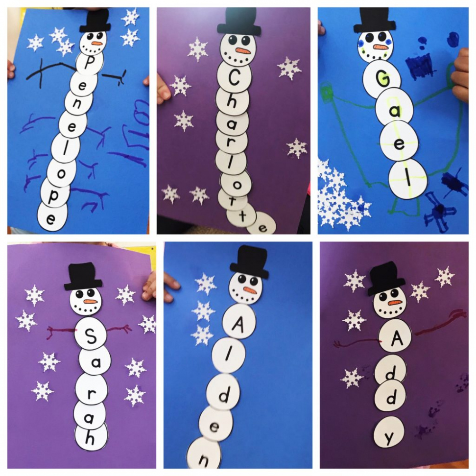 Preschool Snowman Name Activity - Ms