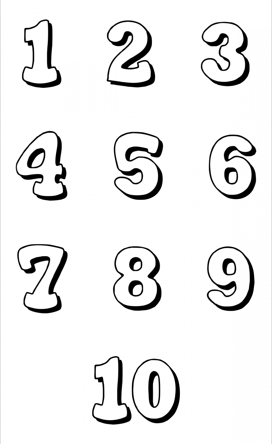 Printable Bubble Writing Numbers  0  Bubble numbers, Free