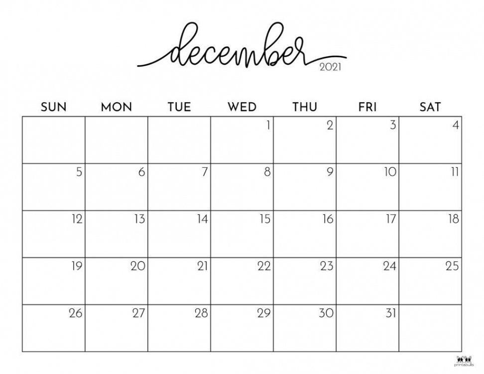 Printable December  Calendar-Style   Printable december