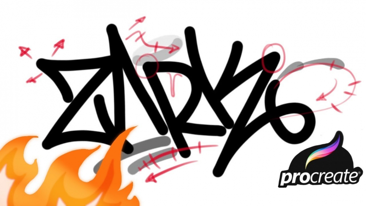 Procreate  text animation and effects - GRAFFITI LETTERS