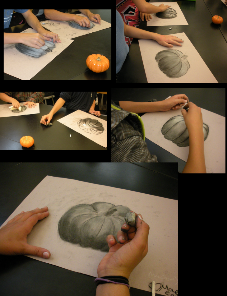 Pumpkin Drawings in Advanced Studio Art with Ms