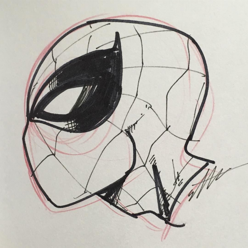 Quick Spidey headsketch in one of my sketchbooks here at