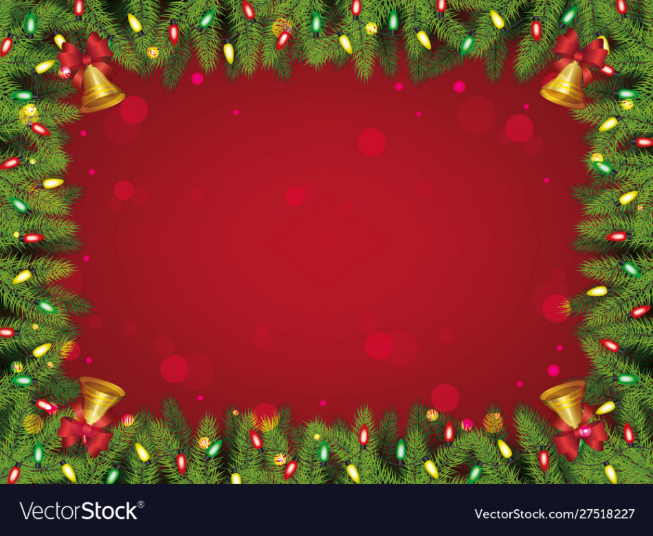 Red and green christmas background - decorated Vector Image