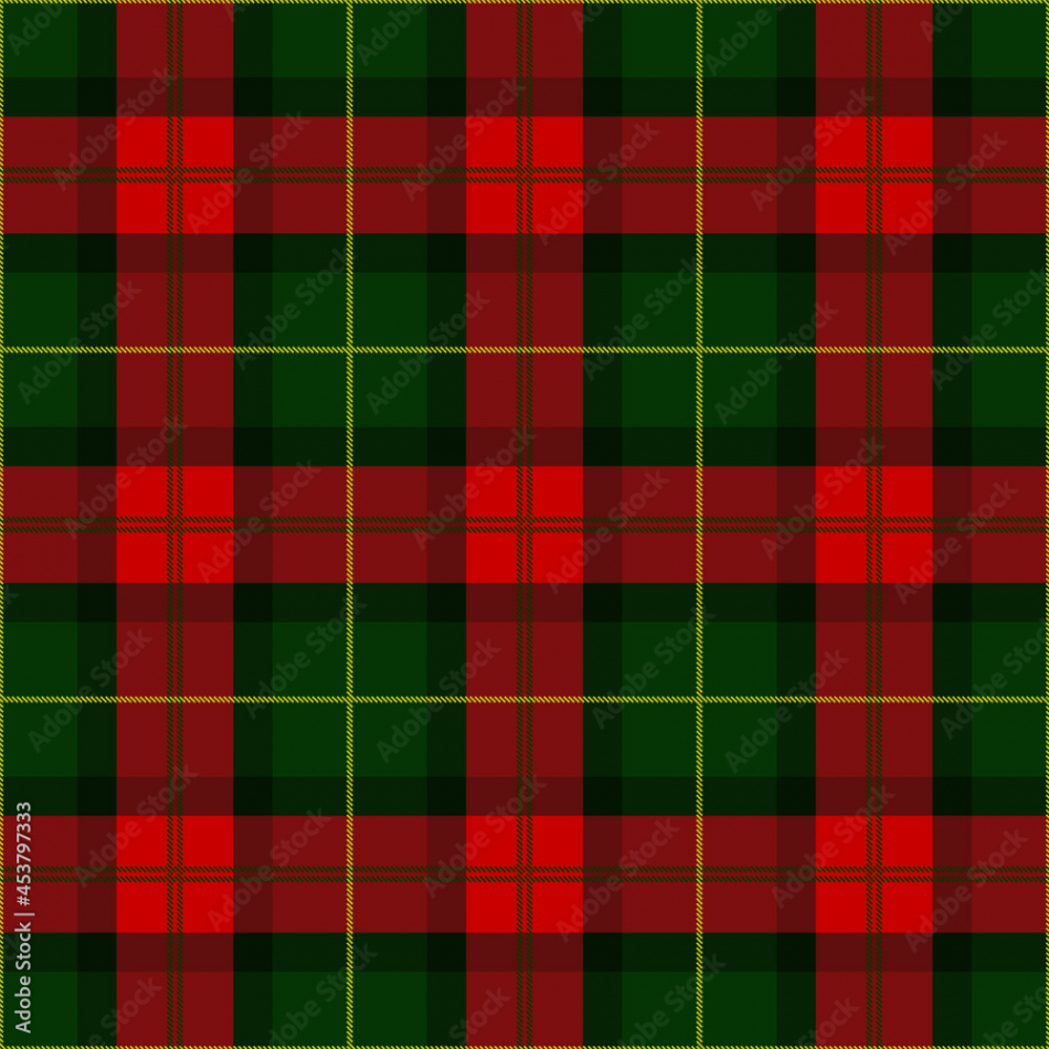 Red and green tartan plaid Scottish Seamless Pattern