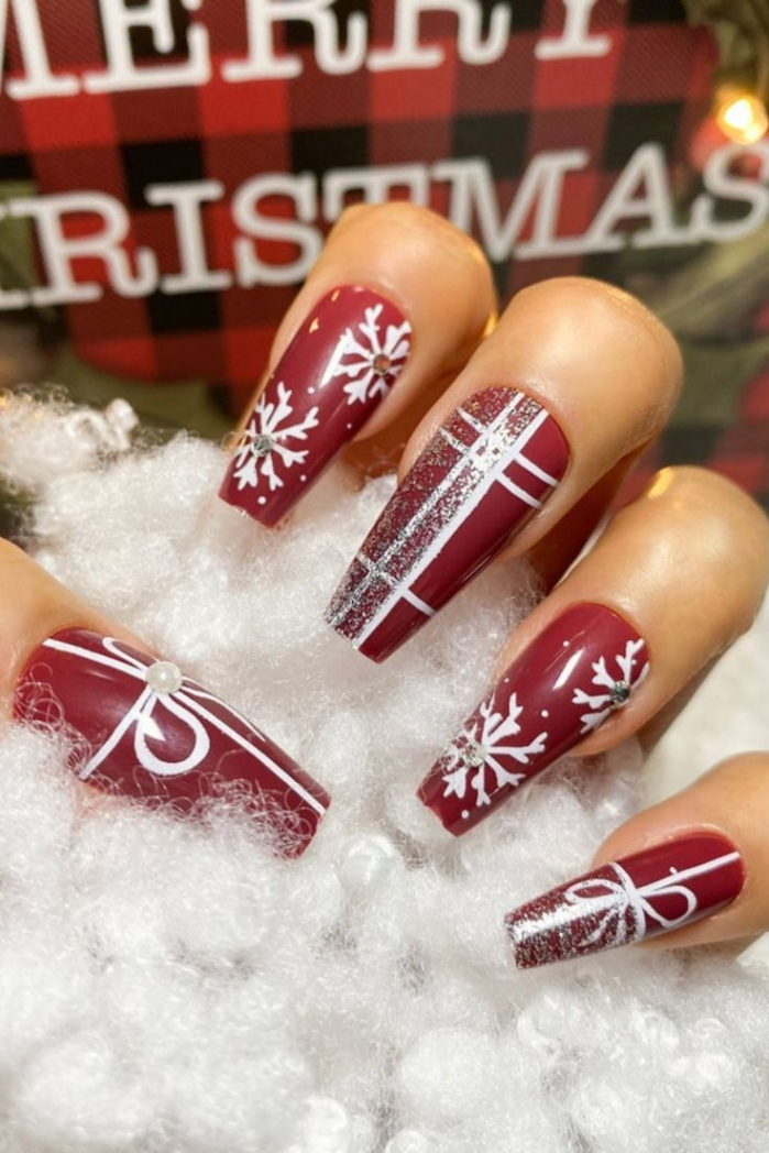 Red and White Christmas Nail Designs  Christmas nail designs