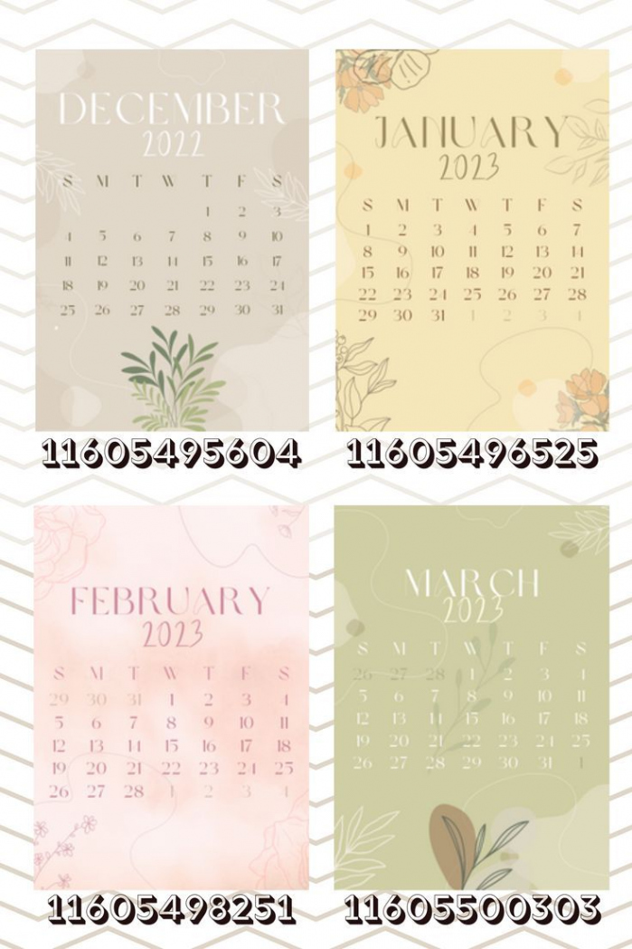 roblox bloxburg calendar decals december  and   Calendar