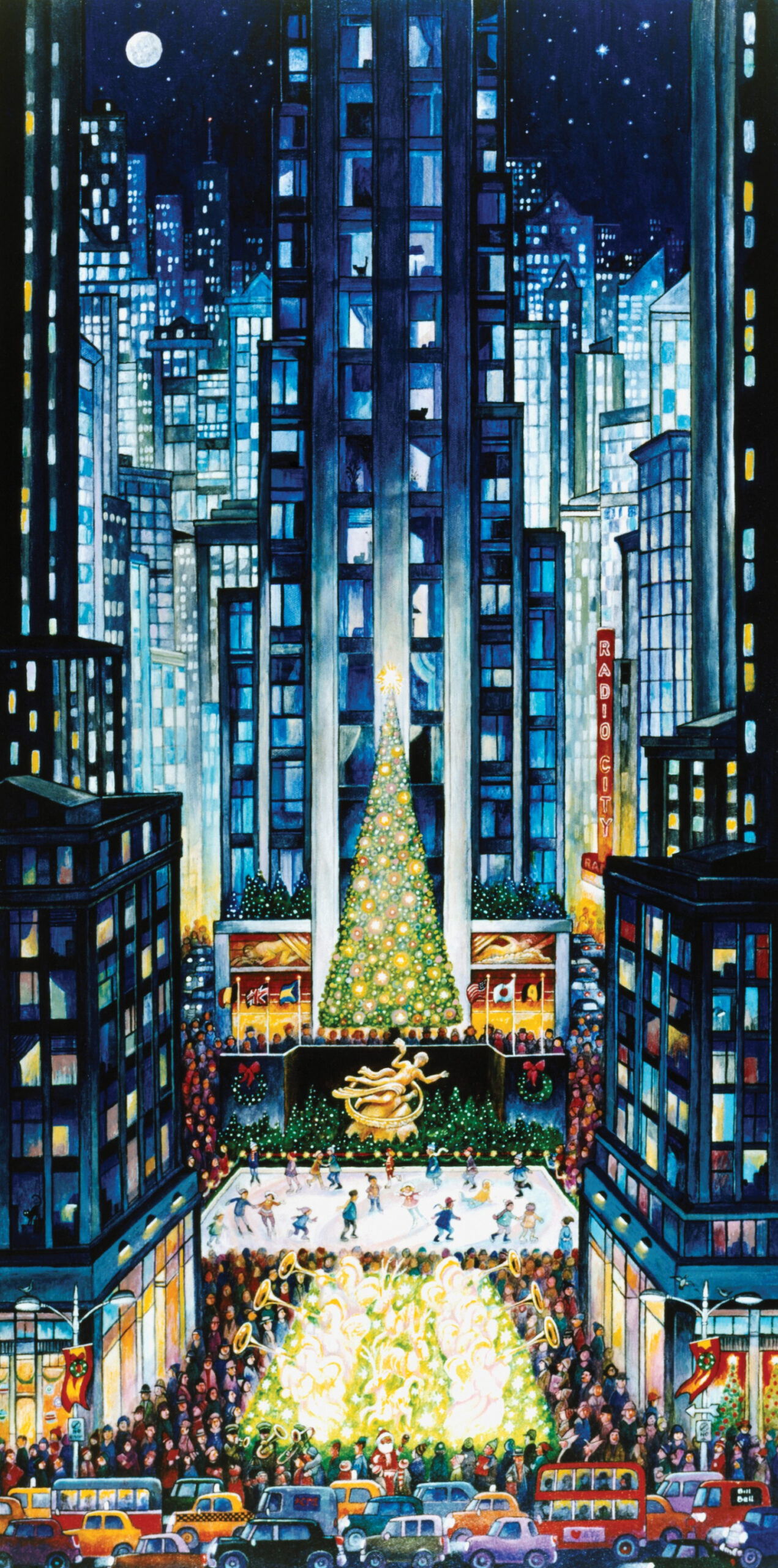 Rockefeller Christmas Mural Wallpaper - Murals Your Way