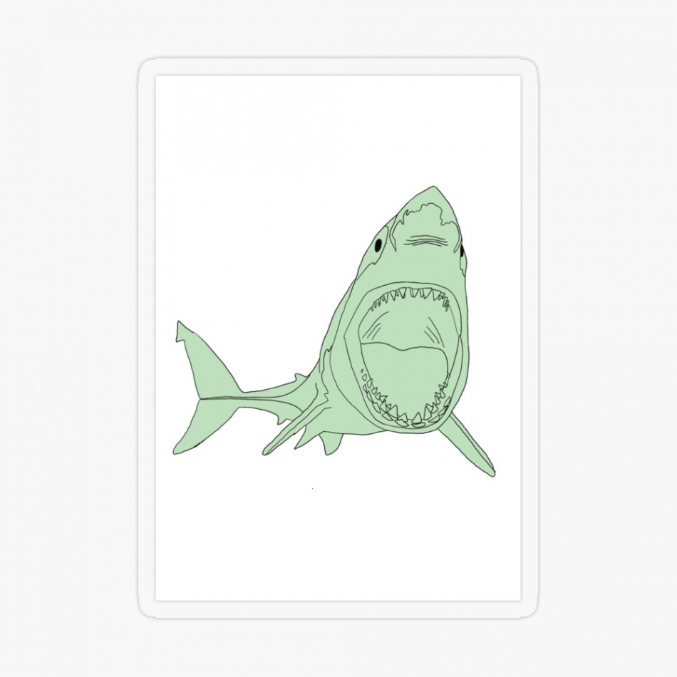 Sage green shark bite  Art Board Print