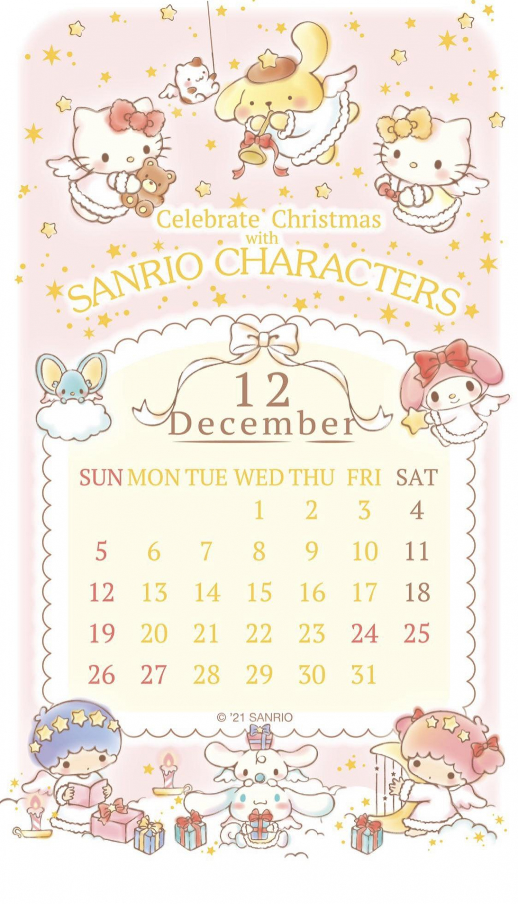 Sanrio Characters December  Calendar wallpaper : r/sanrio