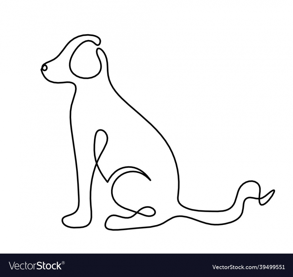 Silhouette of abstract dog as line drawing Vector Image